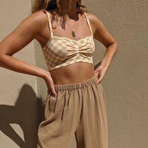 Arq Zelda Bandeau Bra Checkered nude/Carres Size XL